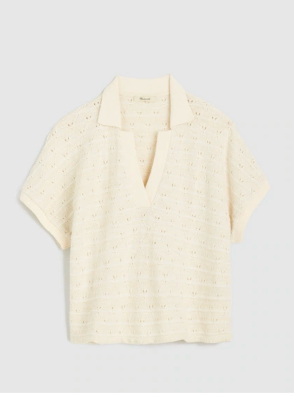 Women’s Diamond-Knit Relaxed Polo Shirt